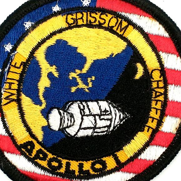 Vtg NASA USA Apollo 1 White Grissom Chaffe Patch - Picture 2 of 7